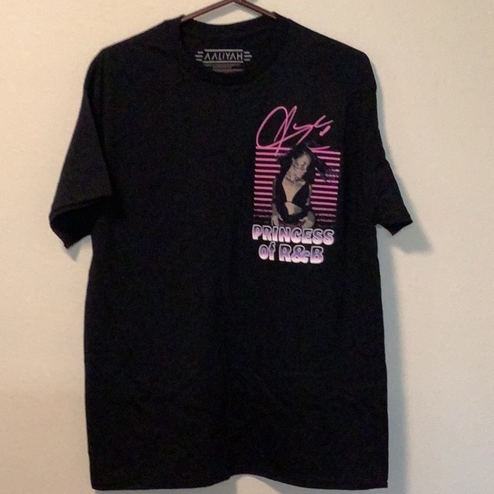 AALiYAH Princess‎ Of R&B baby girl black short sleeves graphic tee size large